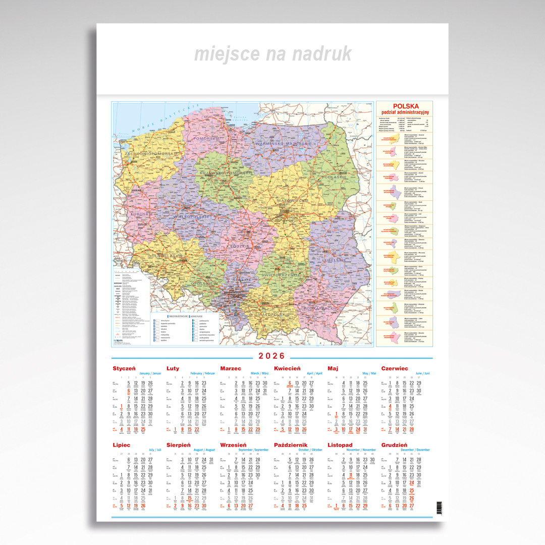 Kalendarz planszowy Mapa Polski (20szt.) - 3 Kalendarz planszowy Mapa Polski