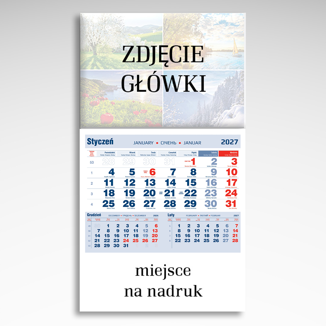 Kalendarz jednodzielny Droga (20szt.) - 4 Kalendarz jednodzielny -szablon