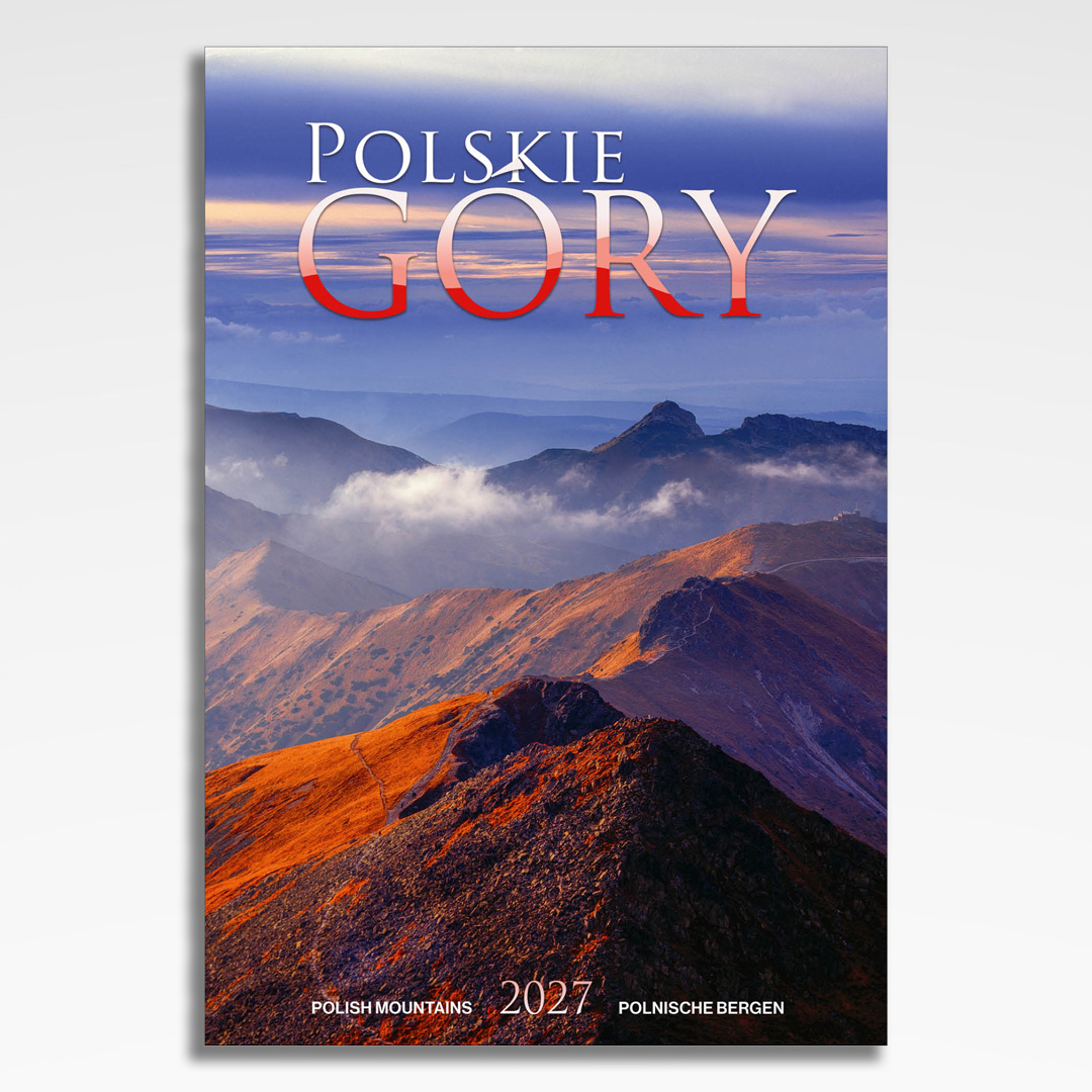 kalendarz wieloplanszowy polskie gory, okładka kalendarza z grafiką tematyczną i spiralą Wire-O