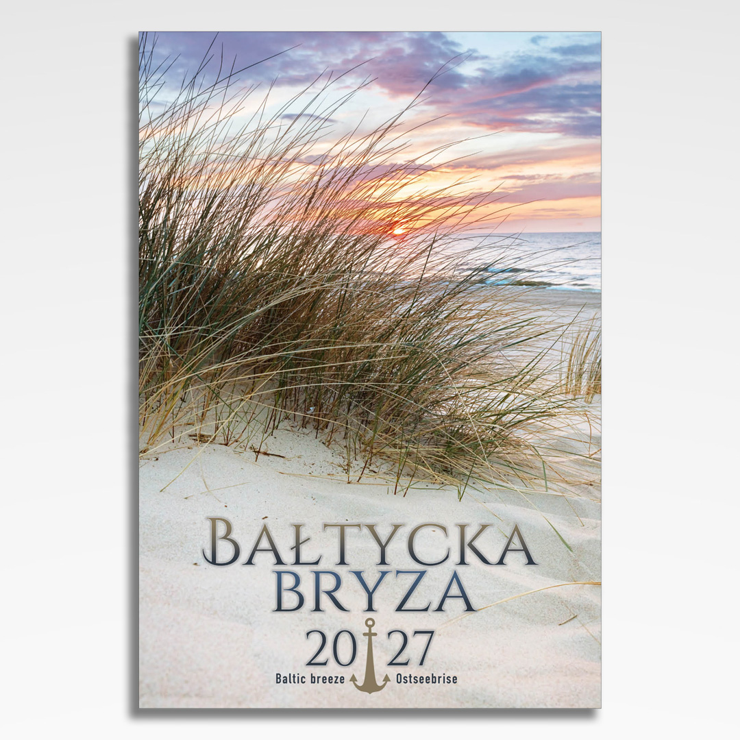 Kalendarz wieloplanszowy Bałtycka Bryza (20szt.) - 3 kalendarz wieloplanszowy baltycka bryza, okładka kalendarza z grafiką tematyczną i spiralą Wire-O