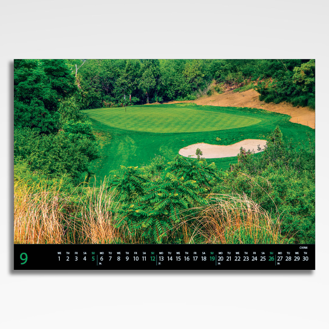 Kalendarz wieloplanszowy Golf (20szt.) - 12 kalendarz wieloplanszowy golf, plansza wrzesień z grafiką tematyczną