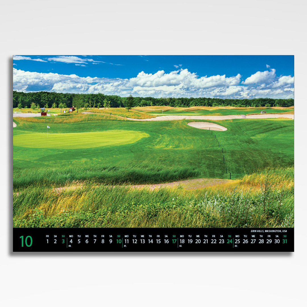 Kalendarz wieloplanszowy Golf (20szt.) - 13 kalendarz wieloplanszowy golf, plansza październik z grafiką tematyczną