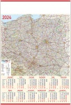 Kalendarz planszowy B1 na rok 2024 Mapa