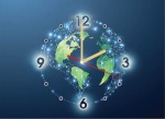 Kalendarz trójdzielny z zegarem 2024 Ziemia