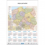 Kalendarz planszowy B1 2024 Mapa Polski